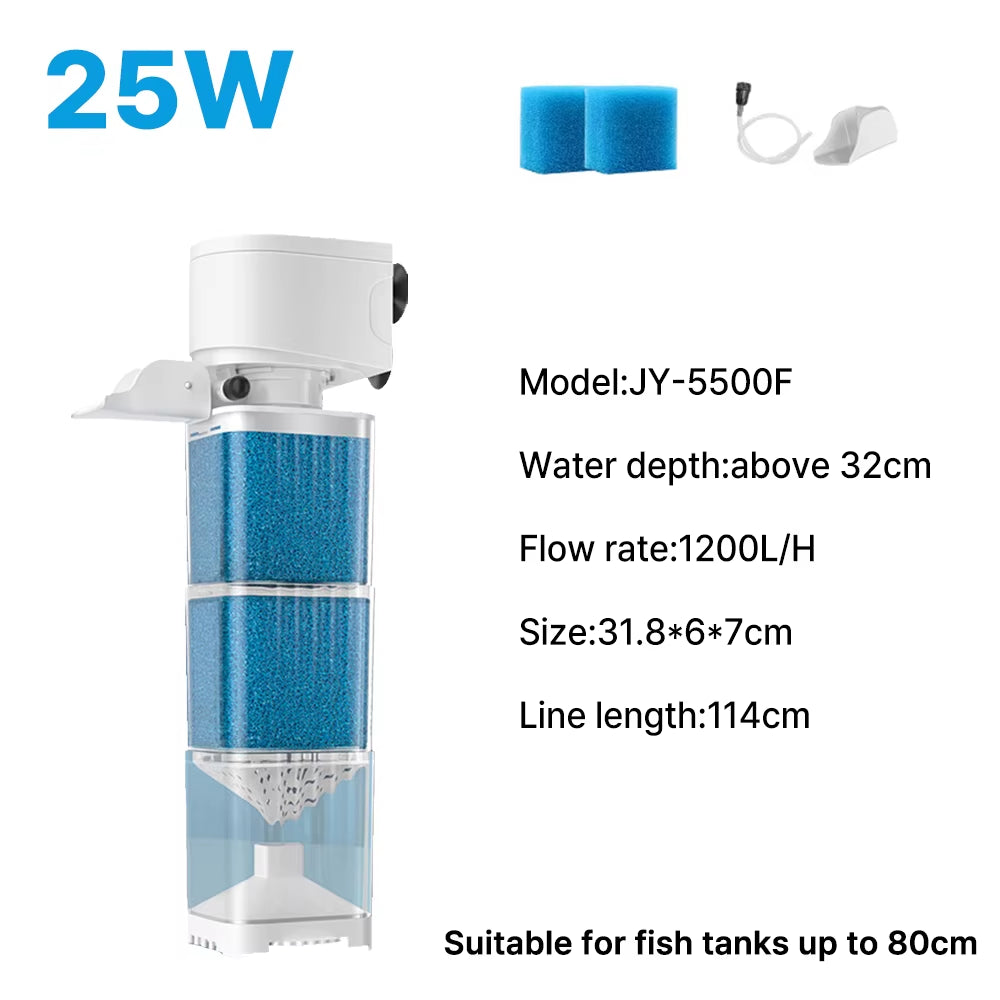 High-Efficiency Submersible Aquarium Filter Pump - Silent Air Oxygen Aerator for Fish Tanks (220V, 4W)