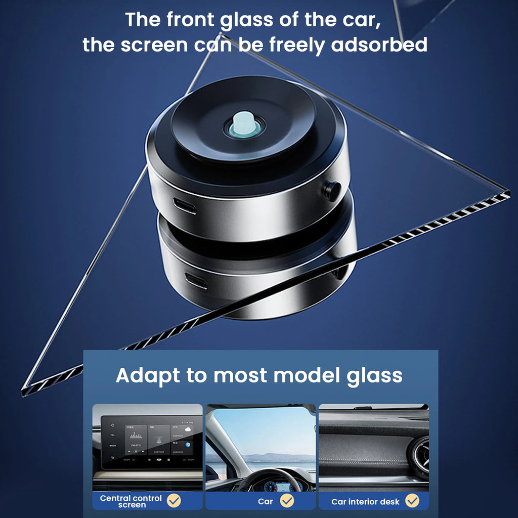 Vacuum Adsorption Suction Cup Car Phone Holder - Magnetic 360° Rotating Adjustable Stand for 4.7-inch Smartphones