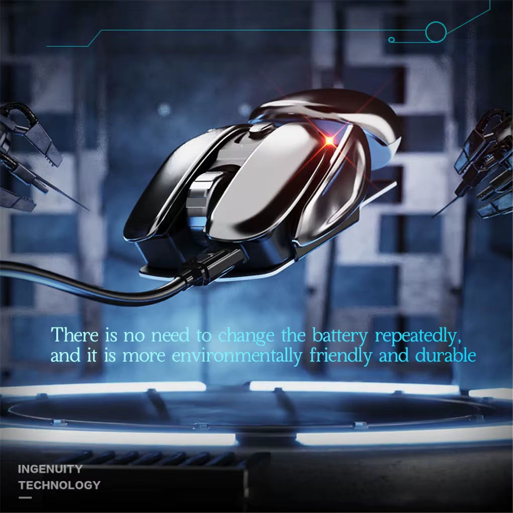 PX2 Premium Metal 2.4G Wireless Mute Mouse - 1600DPI Precision with 6 Buttons for PC, Laptop, and Gaming - Lightweight Aluminum Design for Home and Office Use