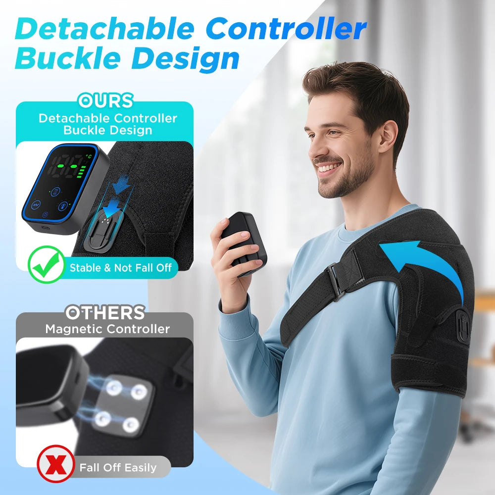 Detachable Wireless Electric Heating and Vibration Massager for Shoulders and Knees with APP Control and Adjustable Timer