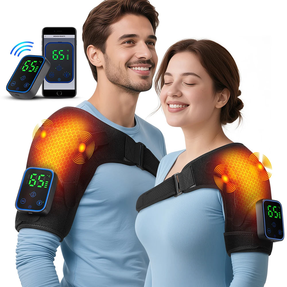 Detachable Wireless Electric Heating and Vibration Massager for Shoulders and Knees with APP Control and Adjustable Timer