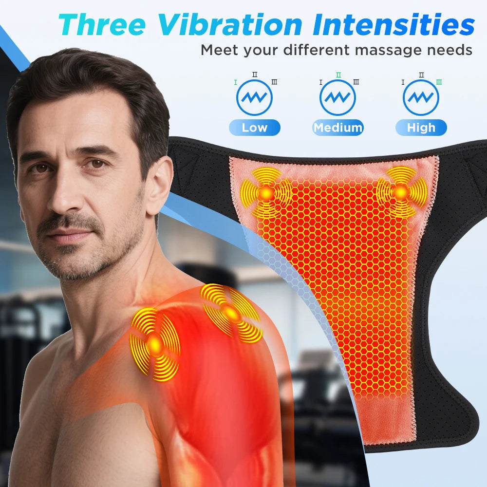 Detachable Wireless Electric Heating and Vibration Massager for Shoulders and Knees with APP Control and Adjustable Timer
