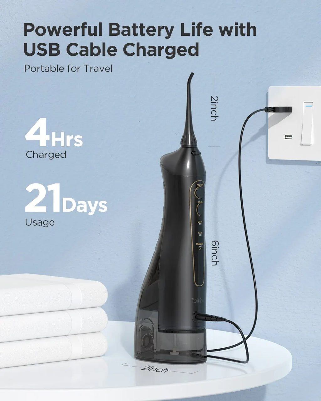 Advanced Portable Water Flosser - Rechargeable Oral Irrigator with 3 Custom Modes and 300ML Waterproof Design for Superior Dental Care