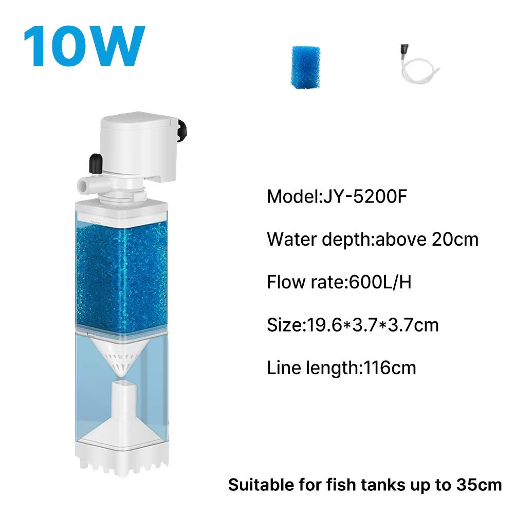High-Efficiency Submersible Aquarium Filter Pump - Silent Air Oxygen Aerator for Fish Tanks (220V, 4W)