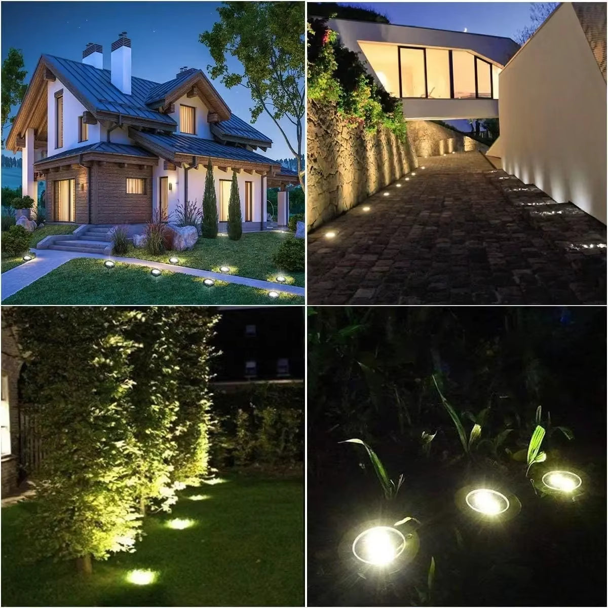 Illuminate Your Outdoors with Stunning Solar Ground Lights - 12 LED Waterproof Garden Disks for Pathways, Lawns, and Patios