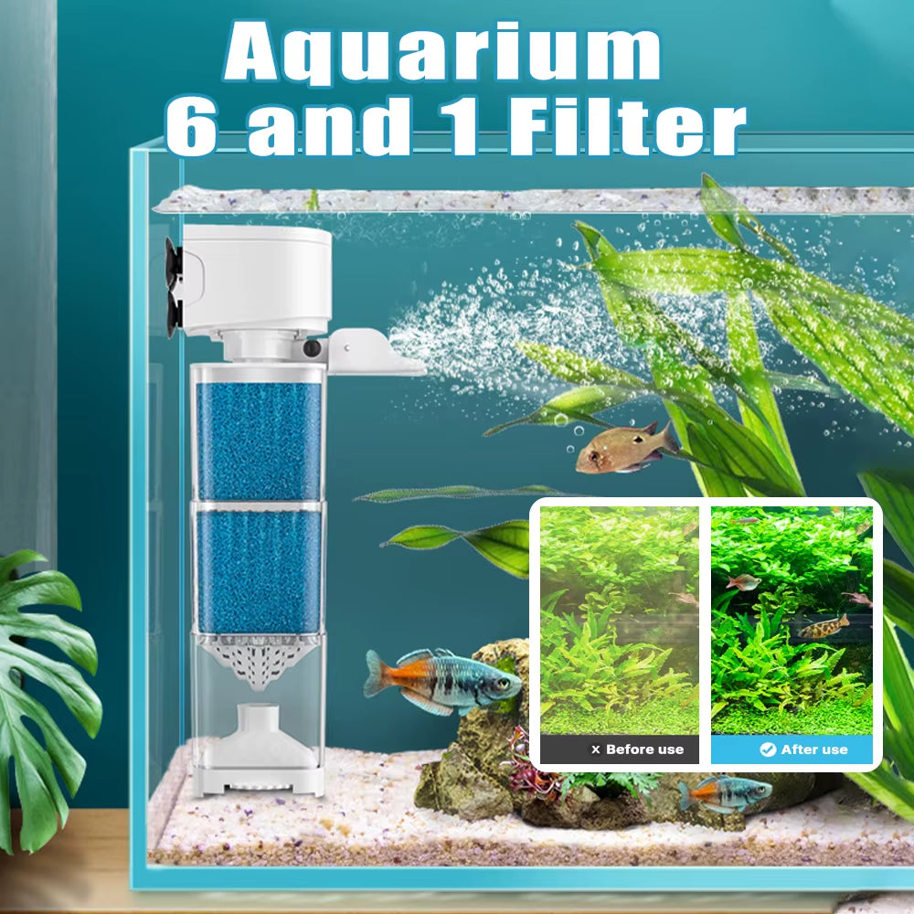 High-Efficiency Submersible Aquarium Filter Pump - Silent Air Oxygen Aerator for Fish Tanks (220V, 4W)