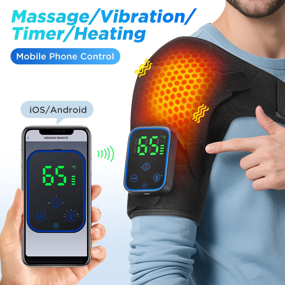 Detachable Wireless Electric Heating and Vibration Massager for Shoulders and Knees with APP Control and Adjustable Timer
