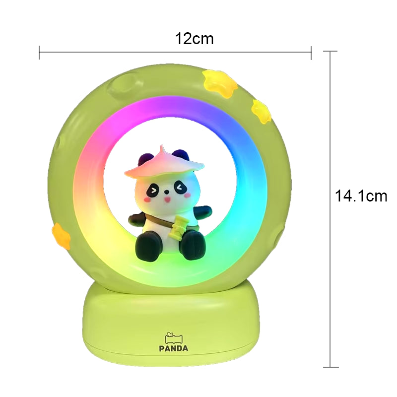 Charming LED Panda Astronaut Night Light - Rechargeable Silicone Bedside Lamp for Kids with Eye Protection