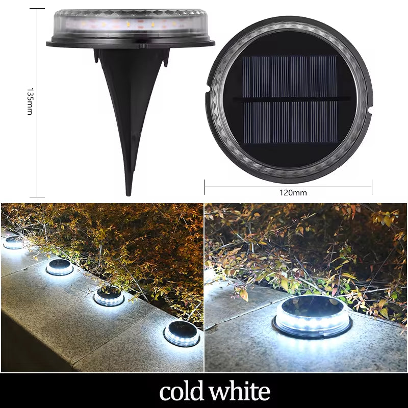 Illuminate Your Outdoors with Stunning Solar Ground Lights - 12 LED Waterproof Garden Disks for Pathways, Lawns, and Patios