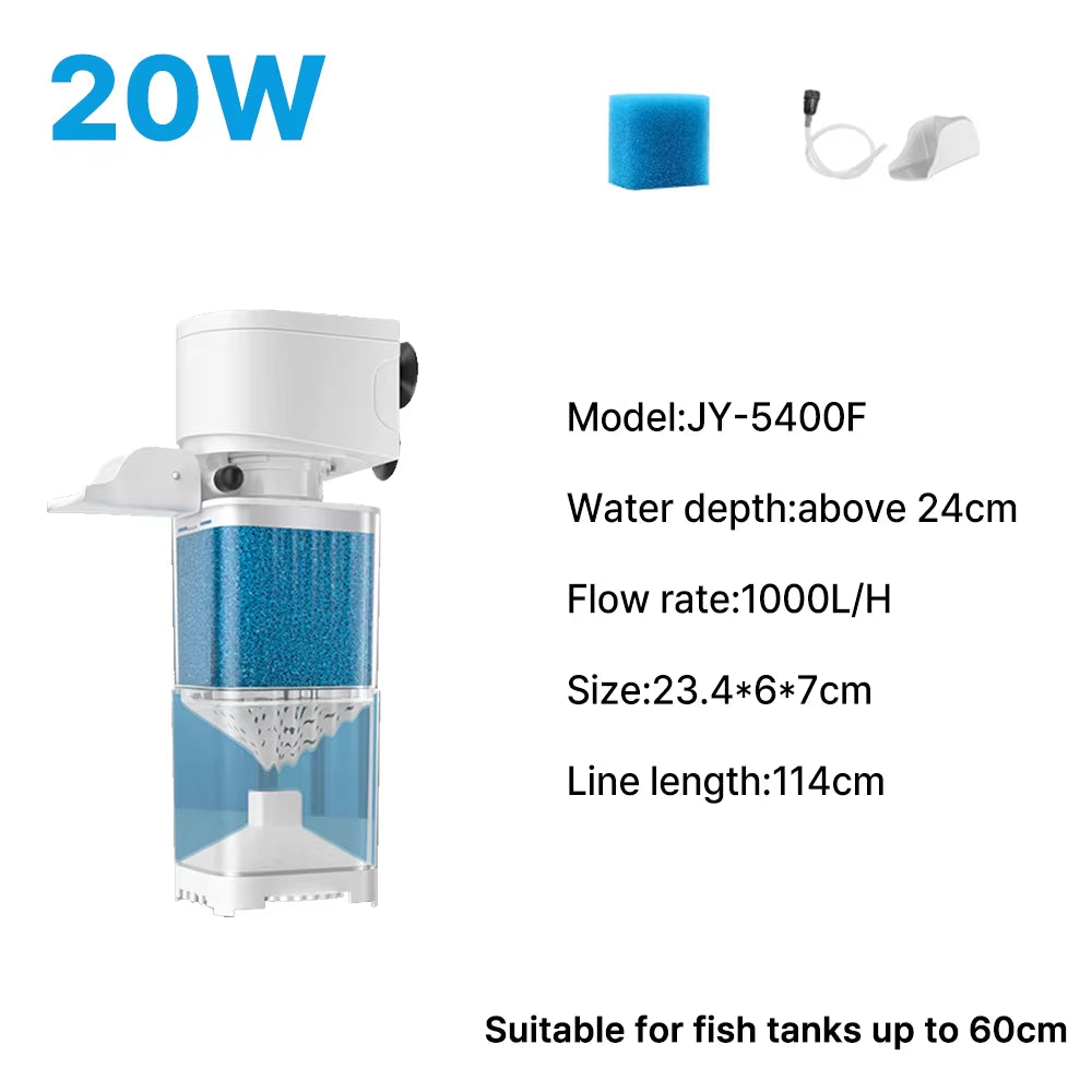 High-Efficiency Submersible Aquarium Filter Pump - Silent Air Oxygen Aerator for Fish Tanks (220V, 4W)