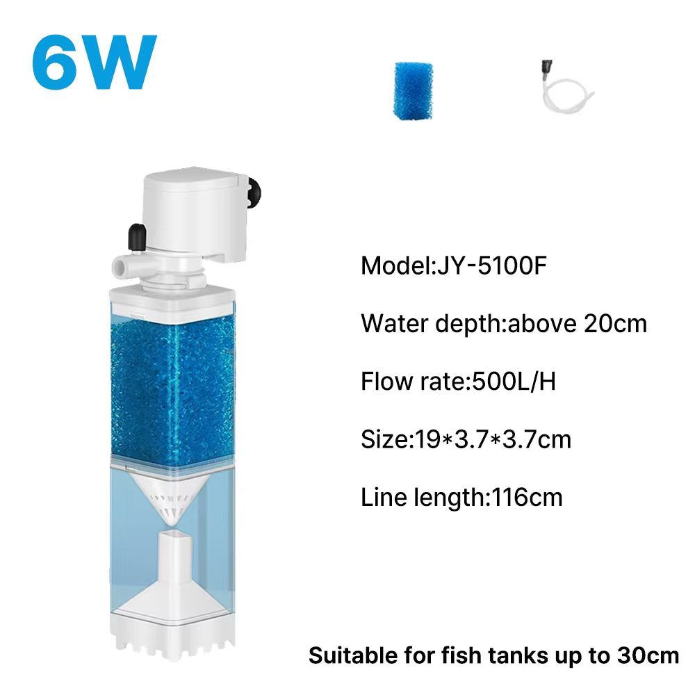 High-Efficiency Submersible Aquarium Filter Pump - Silent Air Oxygen Aerator for Fish Tanks (220V, 4W)