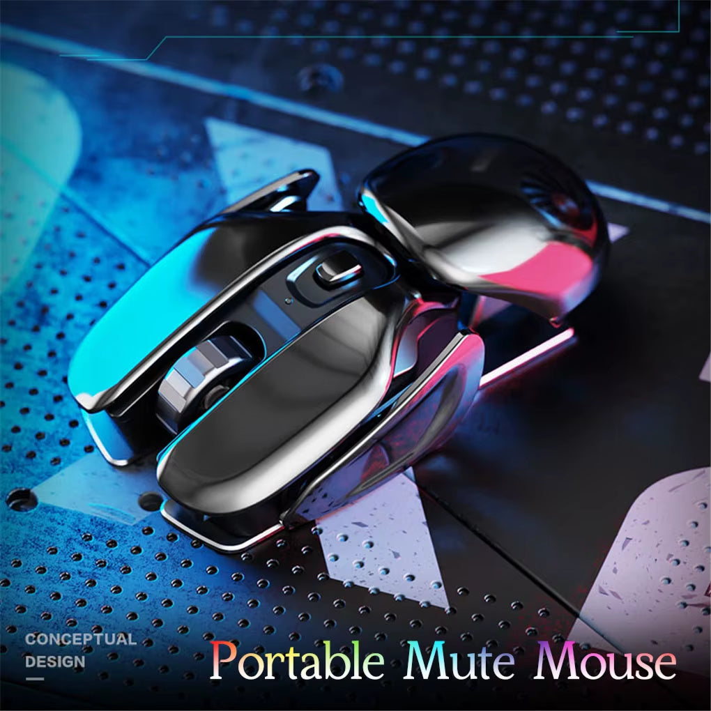 PX2 Premium Metal 2.4G Wireless Mute Mouse - 1600DPI Precision with 6 Buttons for PC, Laptop, and Gaming - Lightweight Aluminum Design for Home and Office Use
