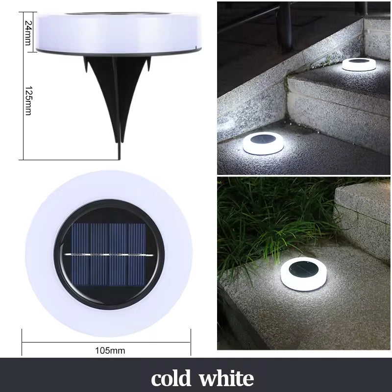 Illuminate Your Outdoors with Stunning Solar Ground Lights - 12 LED Waterproof Garden Disks for Pathways, Lawns, and Patios
