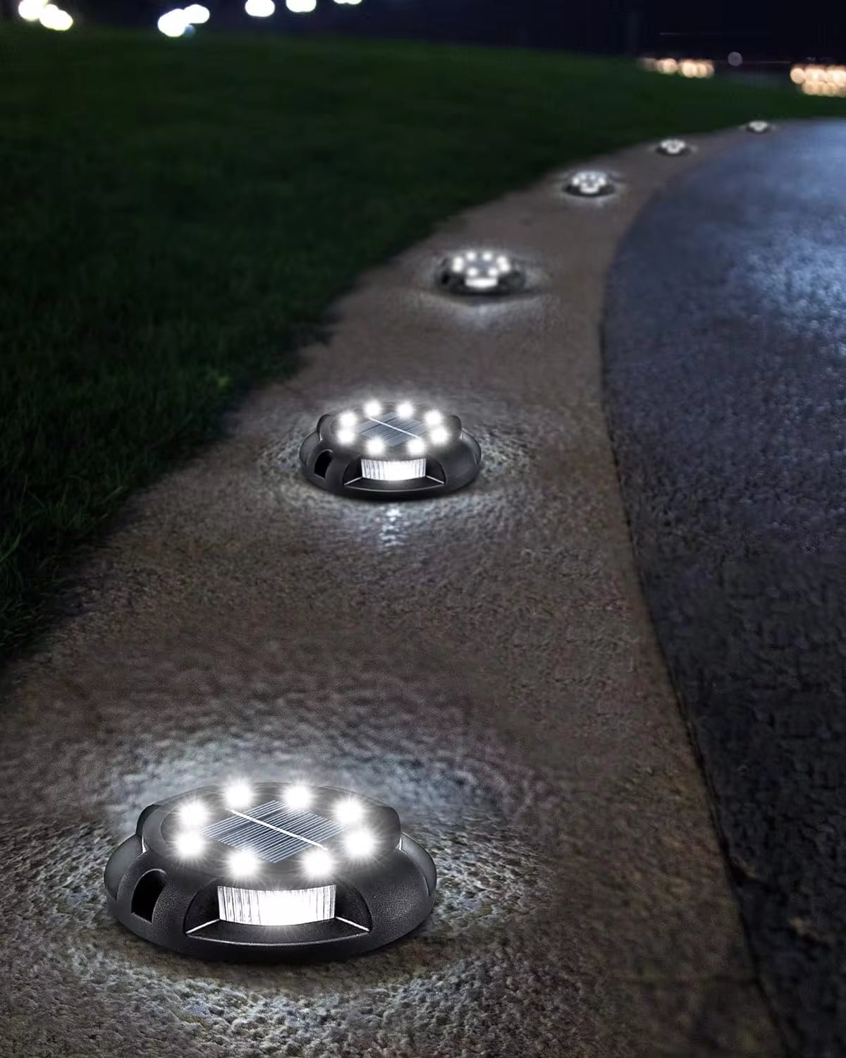 Illuminate Your Outdoors with Stunning Solar Ground Lights - 12 LED Waterproof Garden Disks for Pathways, Lawns, and Patios