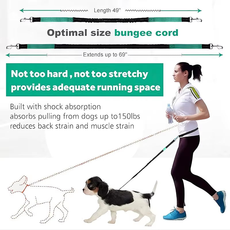 Adjustable Hands-Free Dog Leash for Comfortable Walking, Running, and Jogging - Ideal Pet Accessory with Waist Belt and Chest Strap
