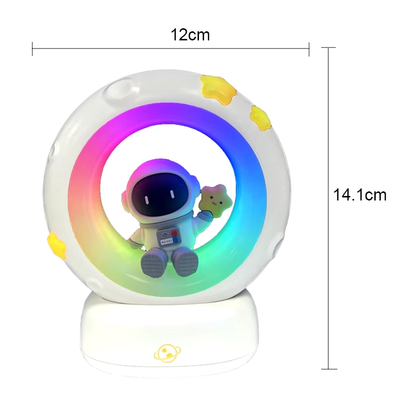 Charming LED Panda Astronaut Night Light - Rechargeable Silicone Bedside Lamp for Kids with Eye Protection