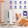 Smart Wi-Fi Automatic Cat Feeder for Two Pets - 4L Capacity with App Control, Dual Stainless Steel Bowls, and Low Food Alarm