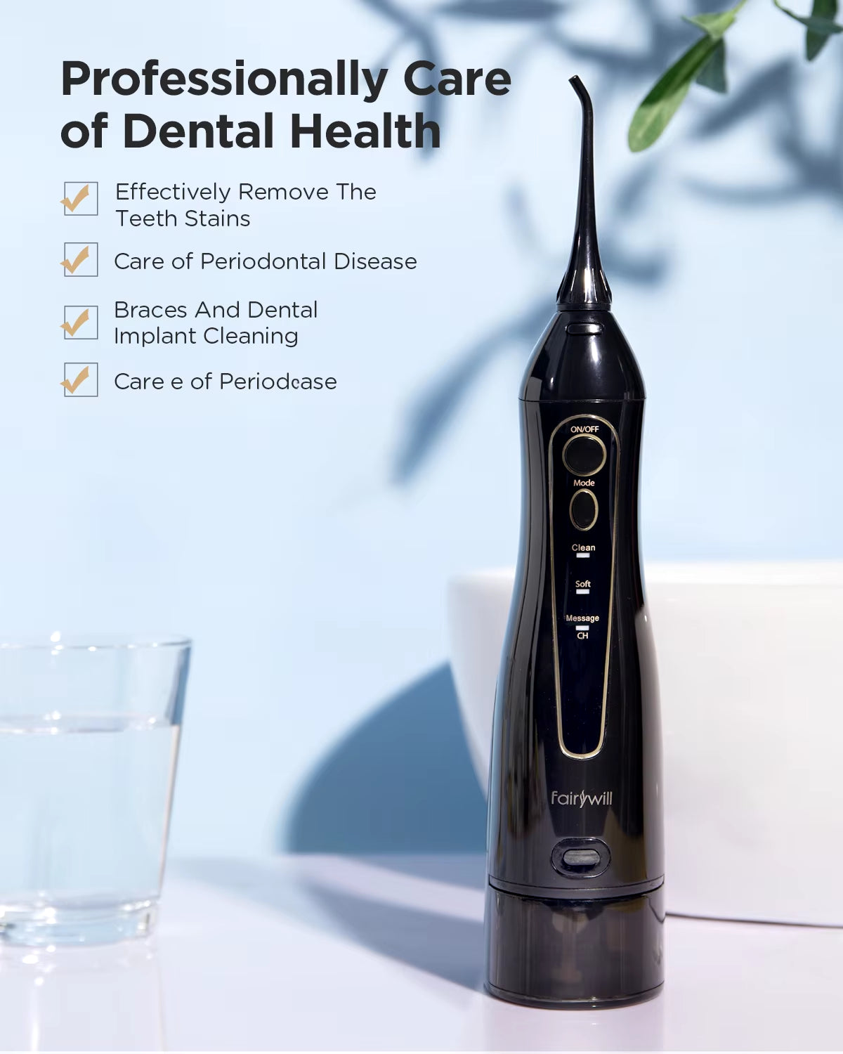 Advanced Portable Water Flosser - Rechargeable Oral Irrigator with 3 Custom Modes and 300ML Waterproof Design for Superior Dental Care