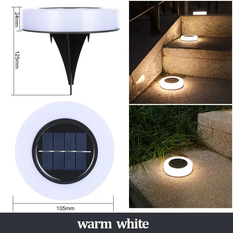 Illuminate Your Outdoors with Stunning Solar Ground Lights - 12 LED Waterproof Garden Disks for Pathways, Lawns, and Patios