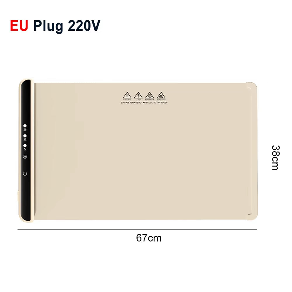 Electric Warming Tray: Smart Silicone Food Warmer with Adjustable Temperature Settings and Compact Design