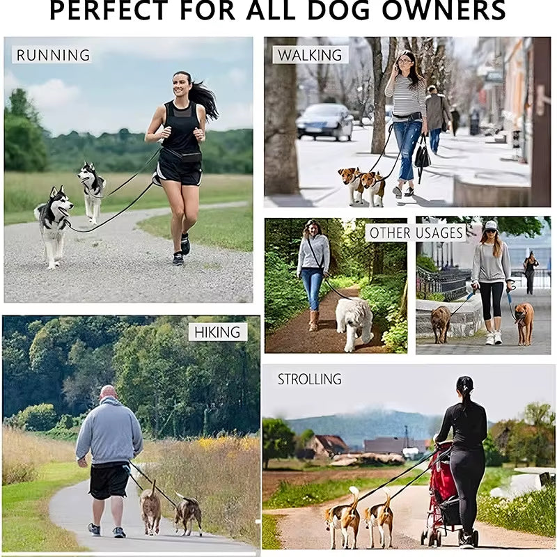 Adjustable Hands-Free Dog Leash for Comfortable Walking, Running, and Jogging - Ideal Pet Accessory with Waist Belt and Chest Strap