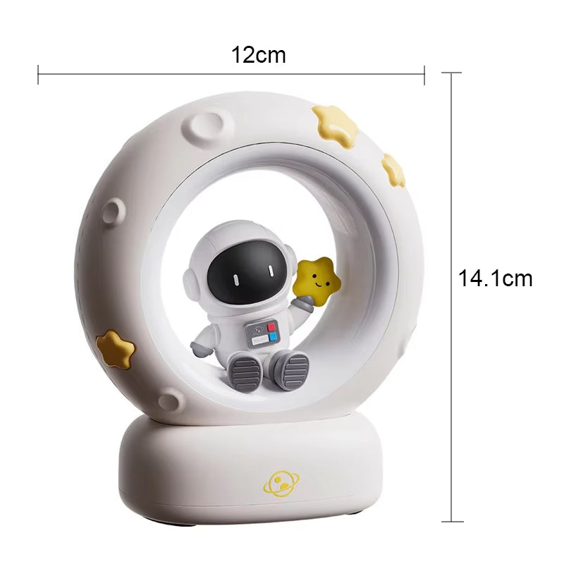Charming LED Panda Astronaut Night Light - Rechargeable Silicone Bedside Lamp for Kids with Eye Protection