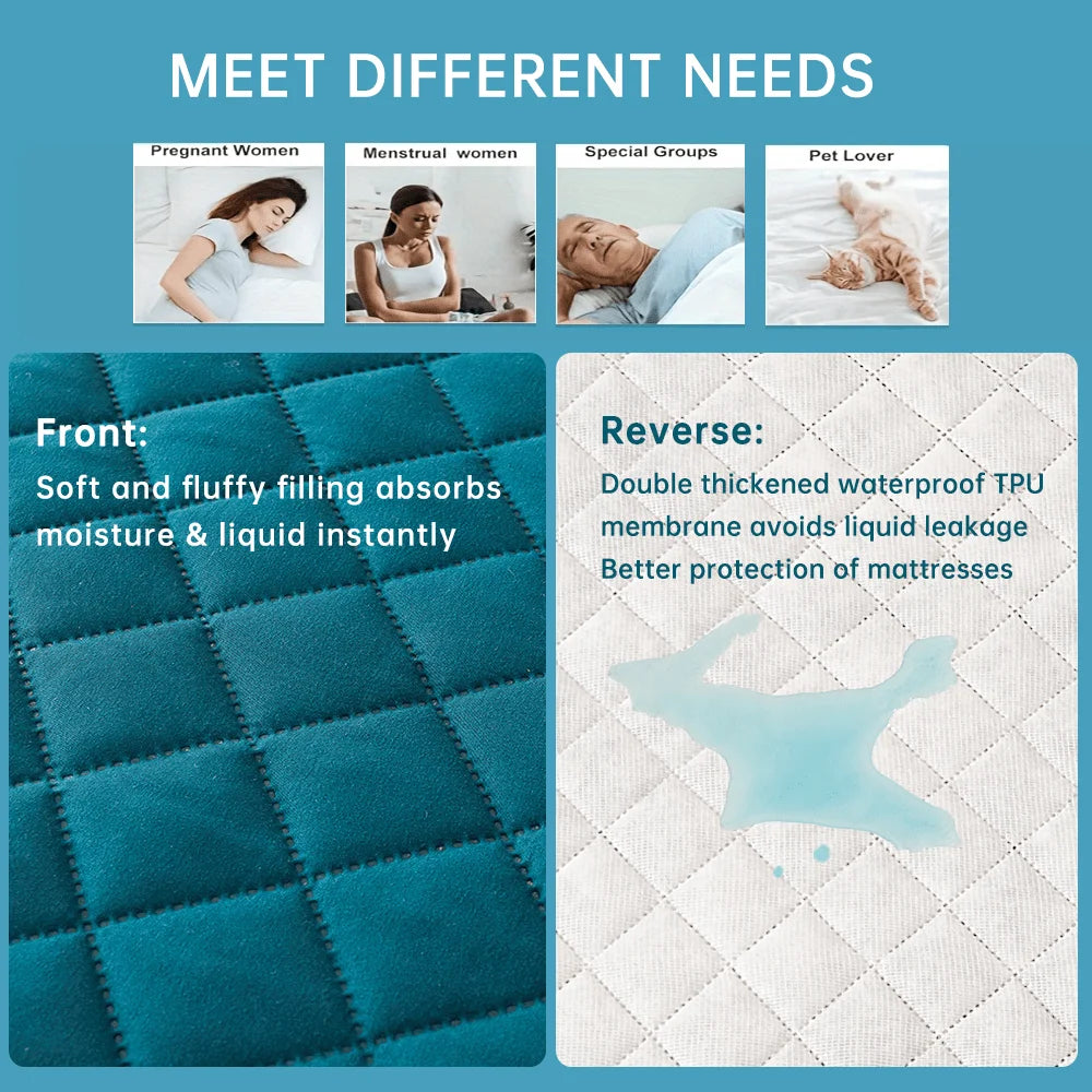 Premium 3D Air Fabric Waterproof Mattress Protector - Soft, Breathable, and Comfortable Fitted Bed Cover (No Pillowcase Included)