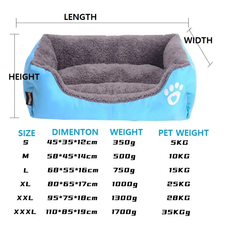Luxurious Large Soft and Warm Pet Beds with Waterproof Base for Dogs and Cats - Available in Sizes S to 3XL