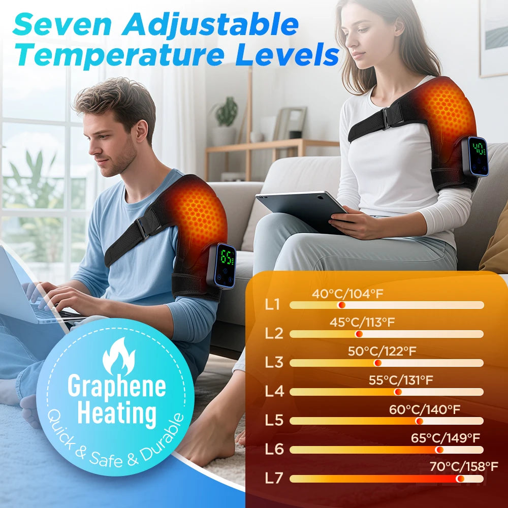 Detachable Wireless Electric Heating and Vibration Massager for Shoulders and Knees with APP Control and Adjustable Timer