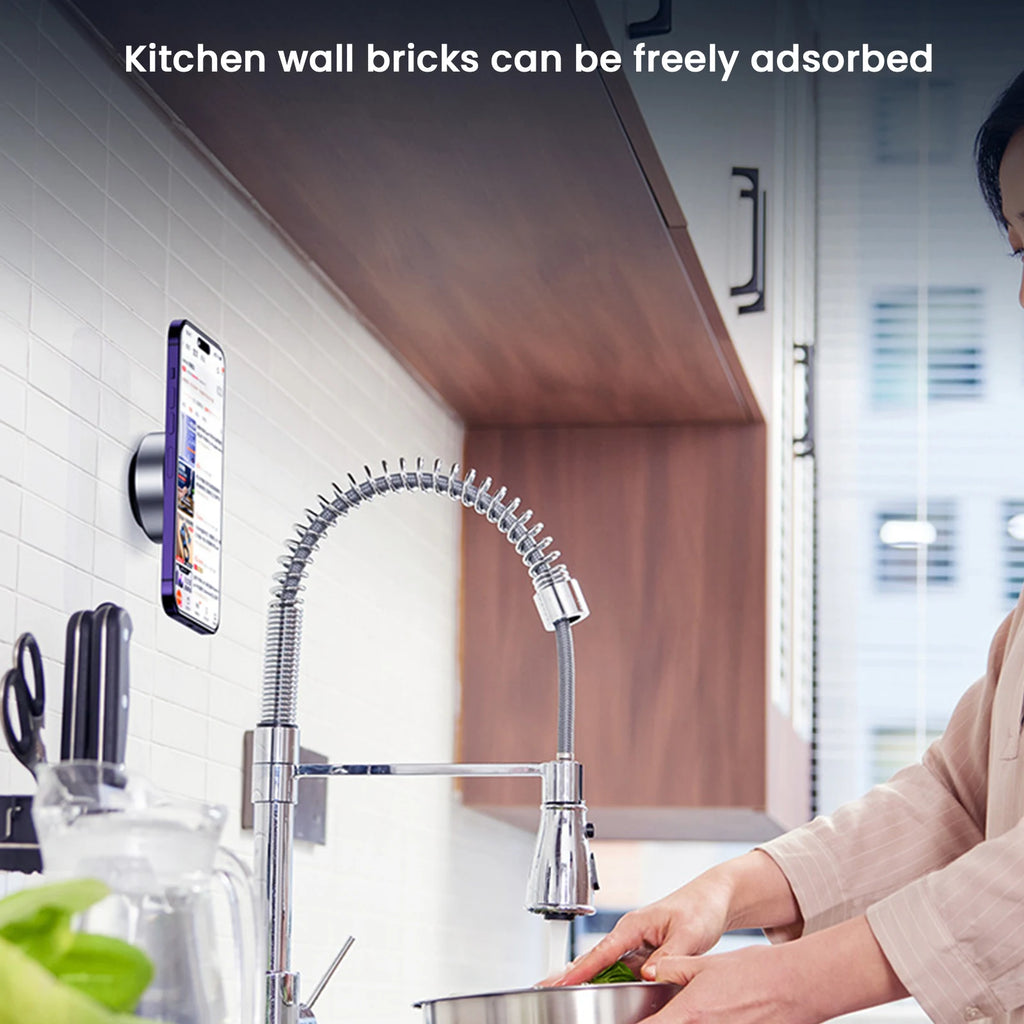 Vacuum Adsorption Suction Cup Car Phone Holder - Magnetic 360° Rotating Adjustable Stand for 4.7-inch Smartphones