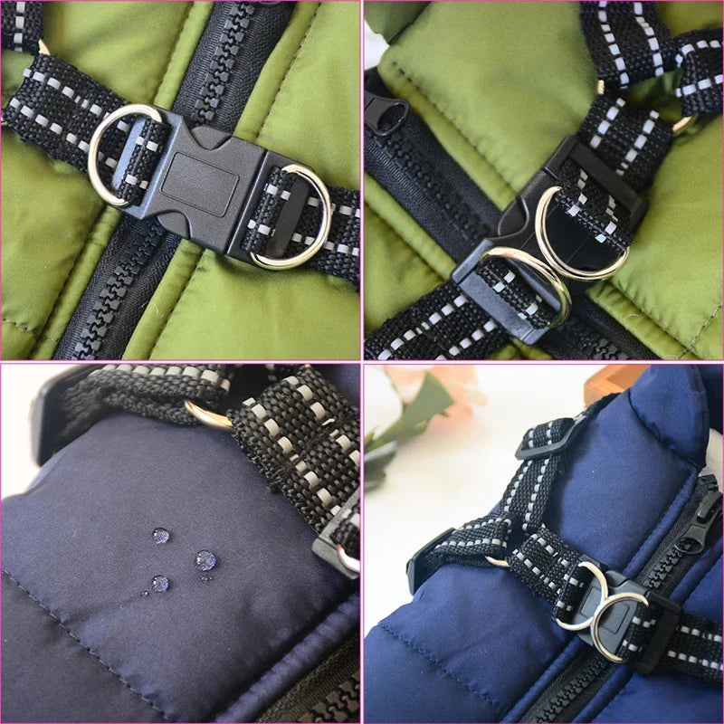 Premium Waterproof Winter Jacket for Large Dogs with Harness - Ideal for Labradors, French Bulldogs, and More