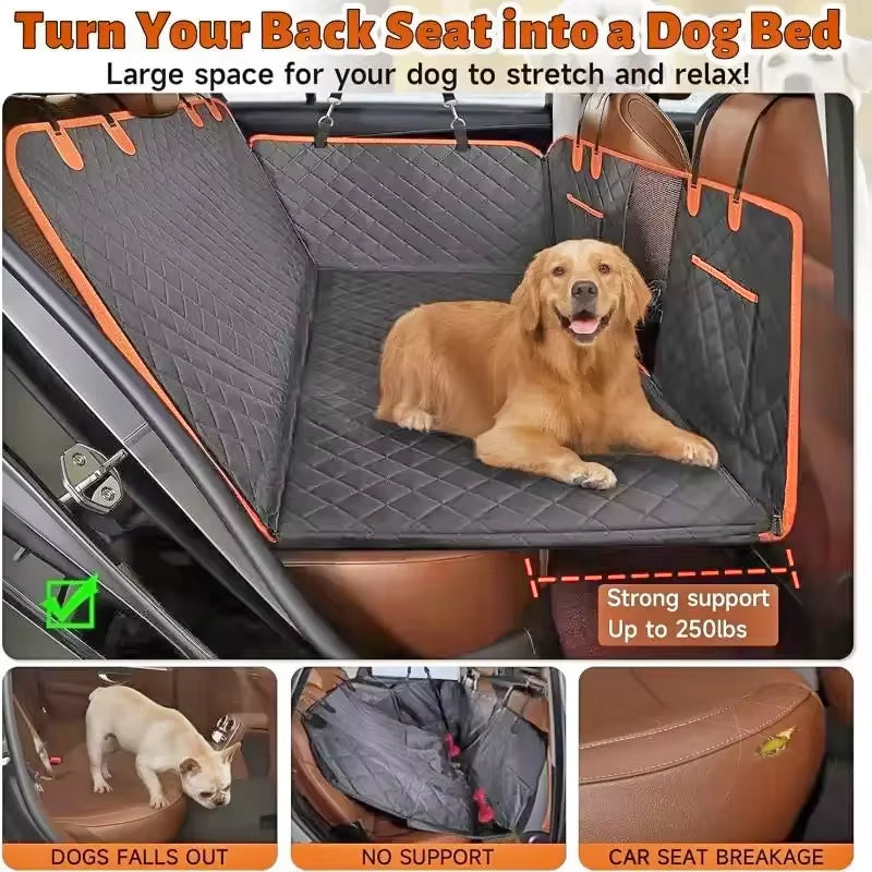 Premium Waterproof Car Pet Mat for Dogs and Cats - Durable Oxford Cloth Cushion with Hammock Design for Ultimate Protection