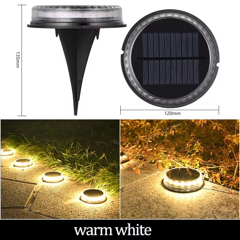 Illuminate Your Outdoors with Stunning Solar Ground Lights - 12 LED Waterproof Garden Disks for Pathways, Lawns, and Patios