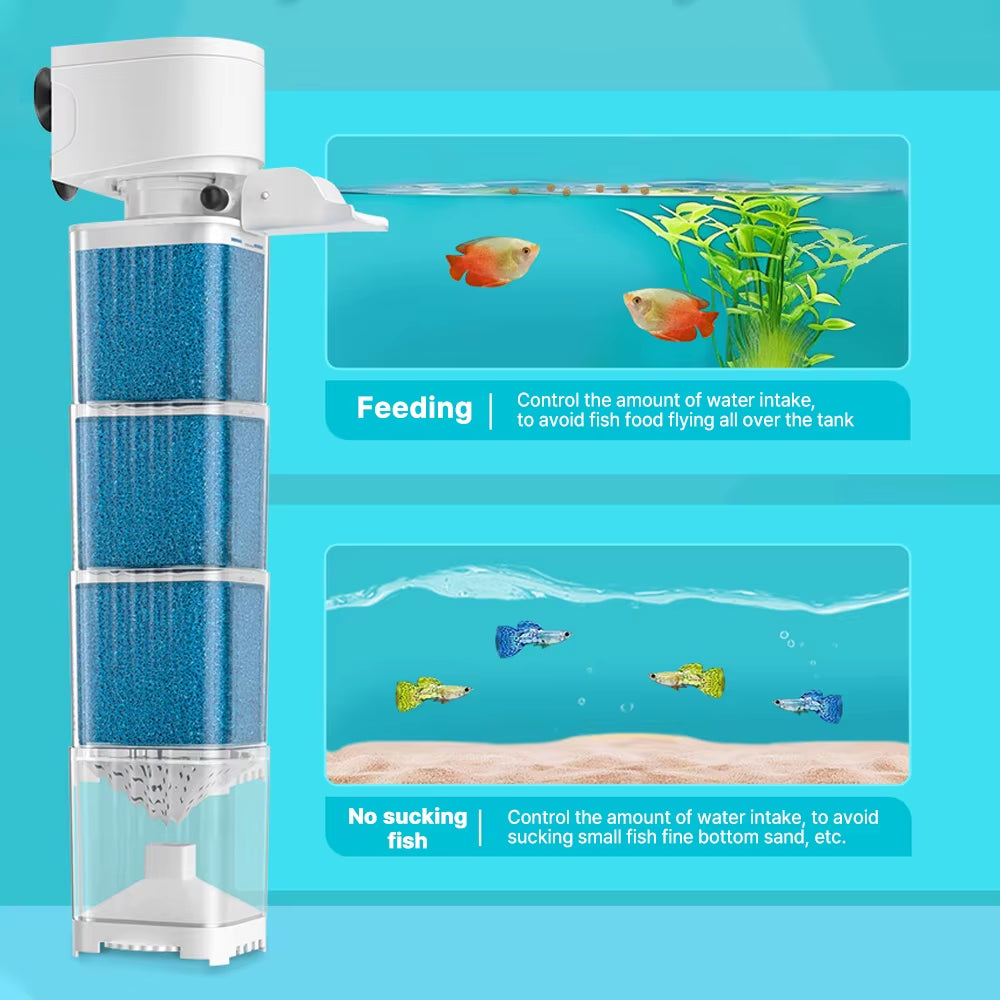 High-Efficiency Submersible Aquarium Filter Pump - Silent Air Oxygen Aerator for Fish Tanks (220V, 4W)