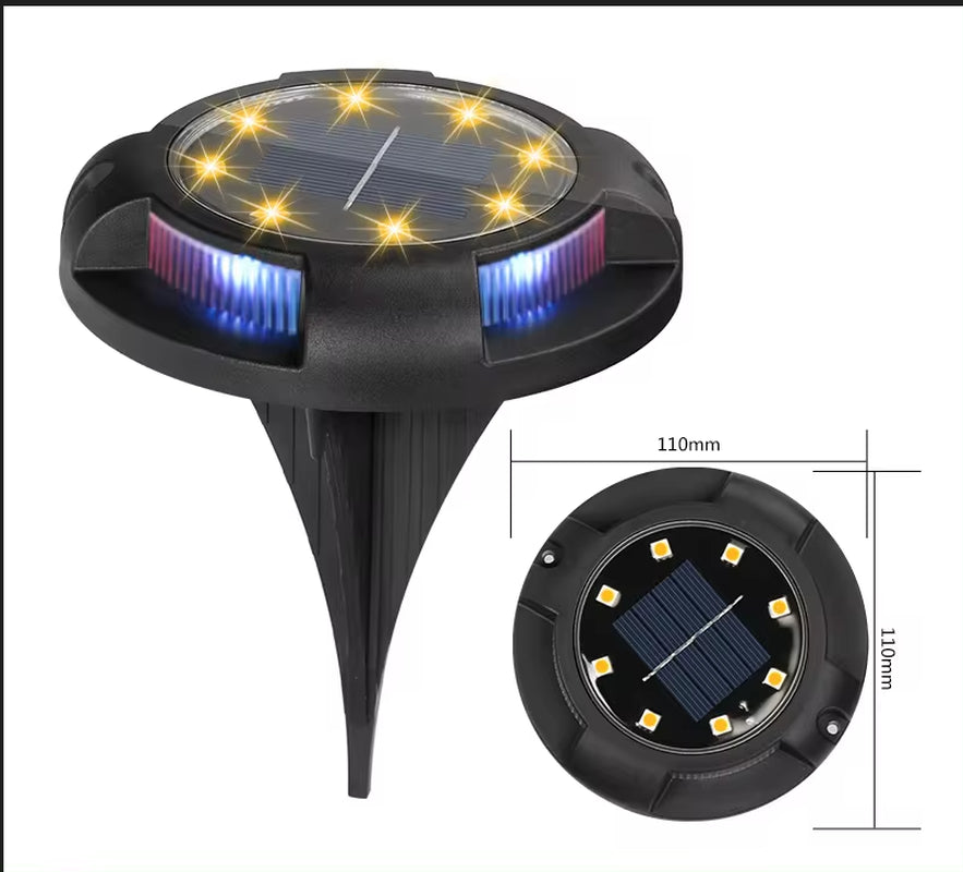 Illuminate Your Outdoors with Stunning Solar Ground Lights - 12 LED Waterproof Garden Disks for Pathways, Lawns, and Patios